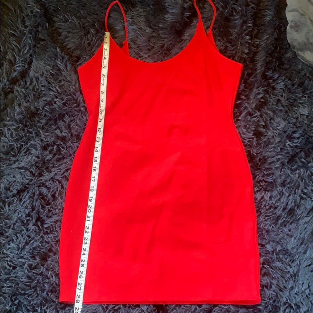 Sexy red dress.